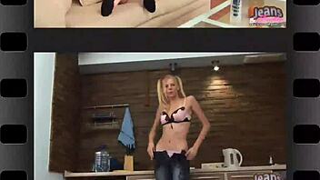 Tiny teen Missy strips nude