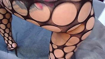 Blonde Babe's Big Boobs Rock Hot Bodystockings