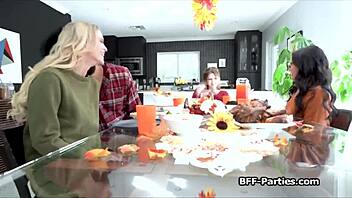 Interracial dinner party turns into steamy foursome with amateur couples