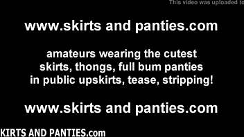 girl next door goldy flashing her undies in upskirt tease.