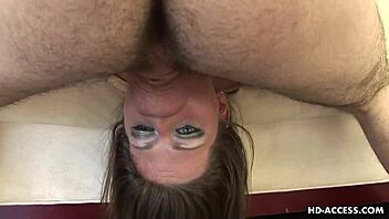 brunette babe sucks cock to orgasm