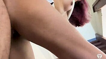 My girlfriend's out, so I fucked her best friend on the stairs! 😈