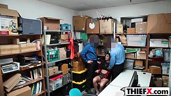 Audrey Royal Caught in Office Mess, Punished Hard by Burglar Cock! What a Wild Ride!