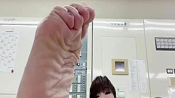 want to see asian feet in the office?
