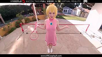 lilly bell as princess peach craves mario's tennis ace! 🎾