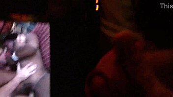 Handjob cumshot with big tits and monster cock