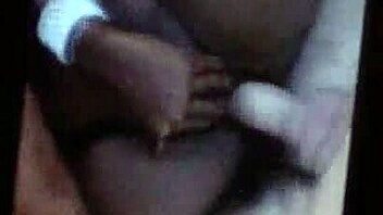 Handjob cumshot with big tits and monster cock