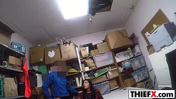 Audrey Royal Caught in Office Mess, Punished Hard by Burglar Cock! What a Wild Ride!