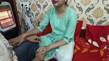 Indian amateur couple competes in seduction challenge with step-siblings