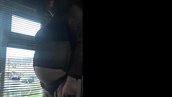 Bisexual crossdresser gets milked publicly by machine