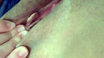 Showing off her wet pussy in this narrative scene