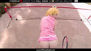 lilly bell as princess peach craves mario's tennis ace! 🎾