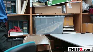 Audrey Royal Caught in Office Mess, Punished Hard by Burglar Cock! What a Wild Ride!