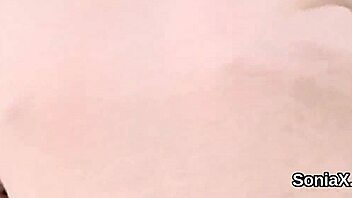 British bride sonia spreads legs, flaunting big tits in cheating masturbation fetish.