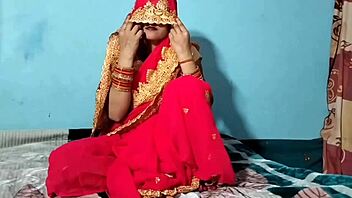 A newlywed Indian wife gives a blowjob in a rural setting