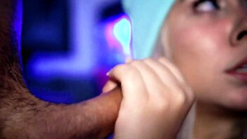A college girl gives a deepthroat blowjob to her father's friend