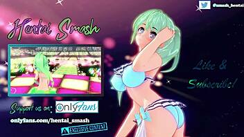 Blowjob and anal sex with a female character in Undertale - Hentai