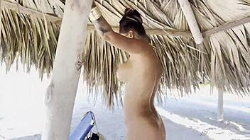 i love monika fox's solo outdoor masturbation with squirt on the beach