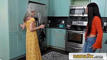 Hot Girlfriend Meets Bisexual Stepnana, Ends in Wild Threesome