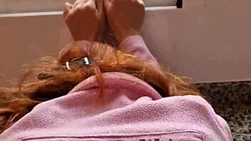 spanish redhead slut fucks and sucks in kitchen with neighbors 😈