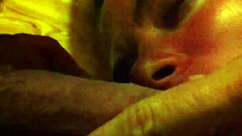 slut gf loves sucking cock with her redhead tits