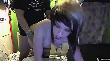 Very cute teen 18+ emo girl chats on webcam