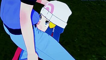Dawn Hikari and Gloria Yuuri's passionate encounter in a 3D hentai video with creampie action
