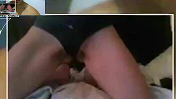 Blonde slut moans getting cock to cum on Skype!