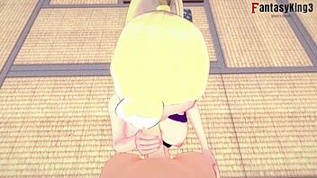 Ino yamanaka performs a blowjob in naruto.