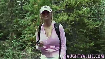 Caught masturbating solo on a wild mountain trail today!