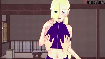 Ino yamanaka performs a blowjob in naruto.