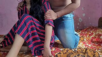 Young Indian girl engages in flirtatious encounter with flower delivery person