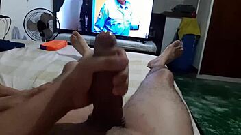 The girl cleaning the house observes my self-pleasure and assists in bringing me to orgasm through oral stimulation