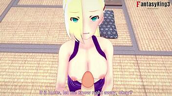 Ino yamanaka performs a blowjob in naruto.