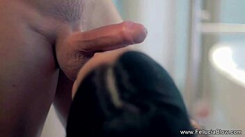 Gorgeous brunette gives an amazing blowjob and swallows.