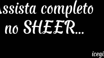 After long work, blonde cums on big dick in sheer lingerie