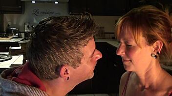 Cute Loving Couple in the Kitchen