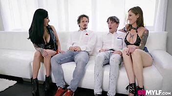 trashy biker stepmoms swap stepsons for licking!