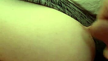 Jerking my cock on my wife's amazing natural 42F tits