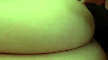 Jerking my cock on my wife's amazing natural 42F tits