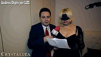 Andrea Dipre and Crystaldea engage in testicular milking session