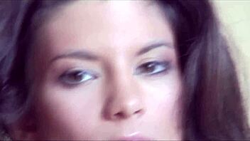 Amazing brunette amandine photoshoot turns into bent over fucking