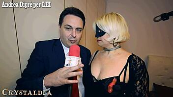 Andrea Dipre and Crystaldea engage in testicular milking session