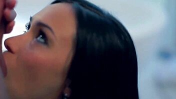 Gorgeous brunette gives an amazing blowjob and swallows.