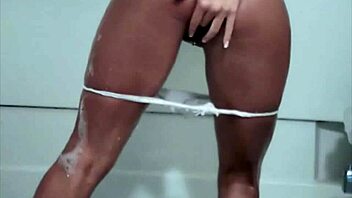 Sexy Brianna teases while masturbating in steamy bathroom solo! 🔥