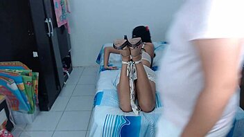 Husband Rubs Cock on Sister's Feet in Intense Footjob