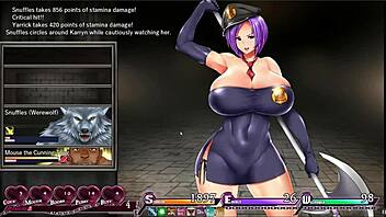 Karryn strips naked in prison hentai fight