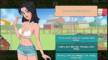 Nutaku Booty Farm Hentai Game Part 07 with Sexy Brunette Flashing