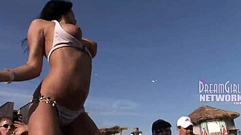 Spring Break Whip Cream Contest with Wild Tit Licking