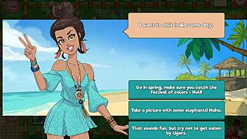 Nutaku Booty Farm Hentai Game Del 07 med sexet brunette der flasher